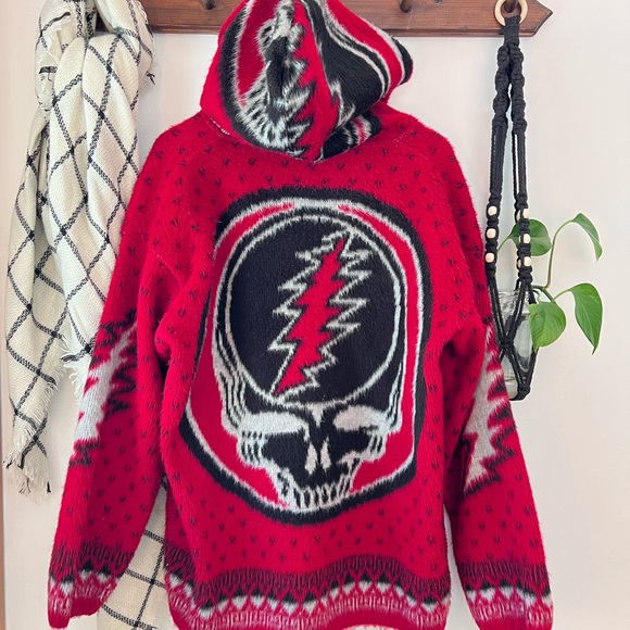 Rare Grateful Dead Cowichan Alpaca Wool Zip Up Jacket - Picture 1 of 5